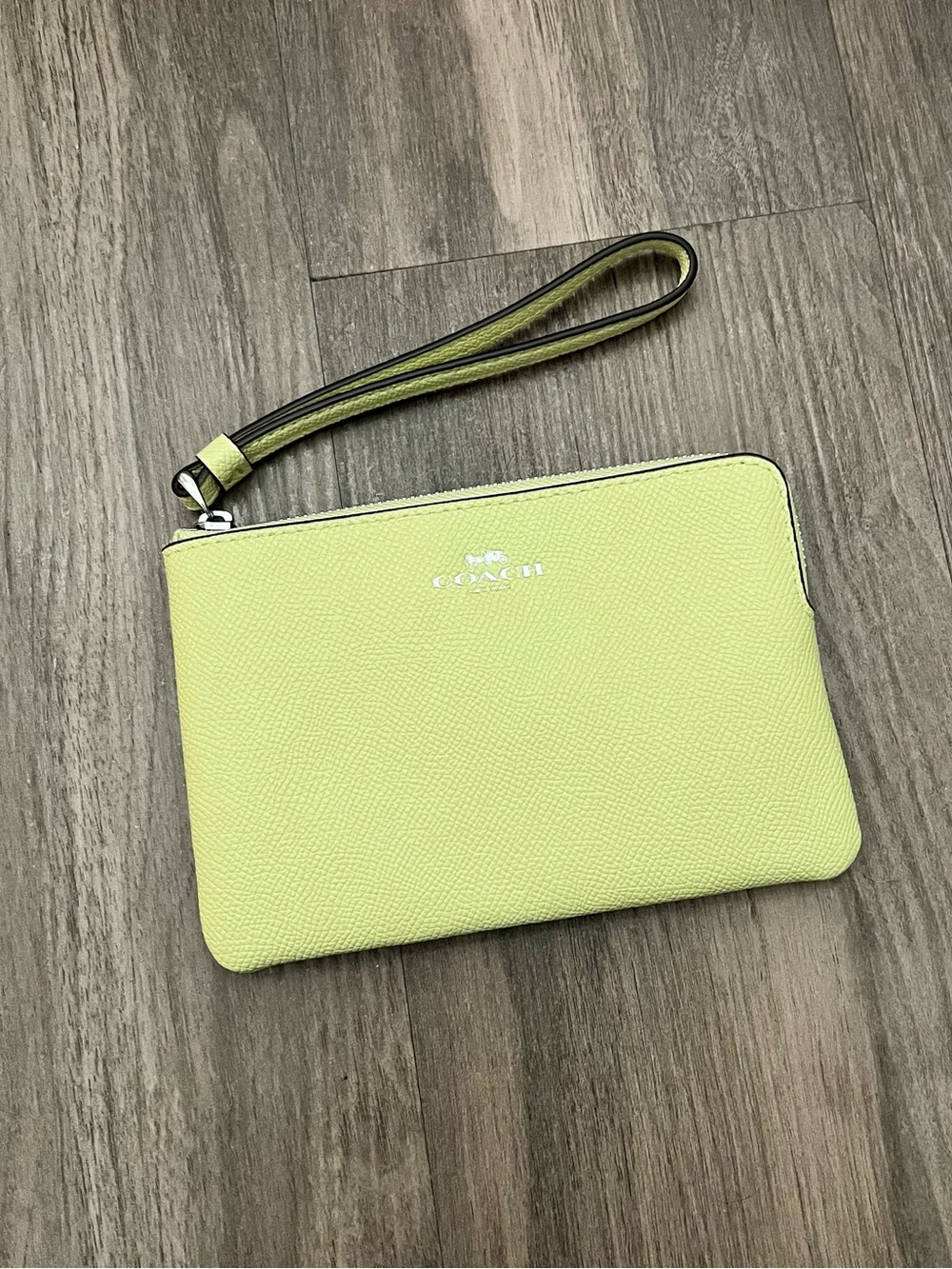 Coach Lime Green leather wristlet | New With Tags
